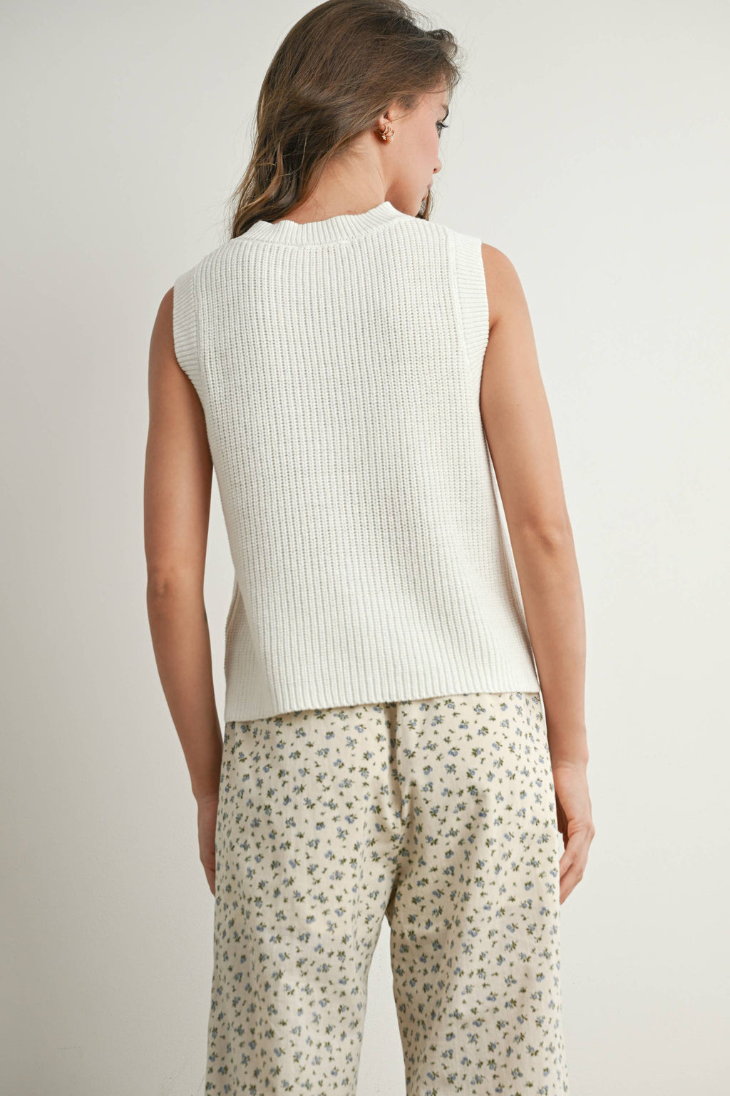 Flag Print Knitted Sleeveless Sweater - BMW7749