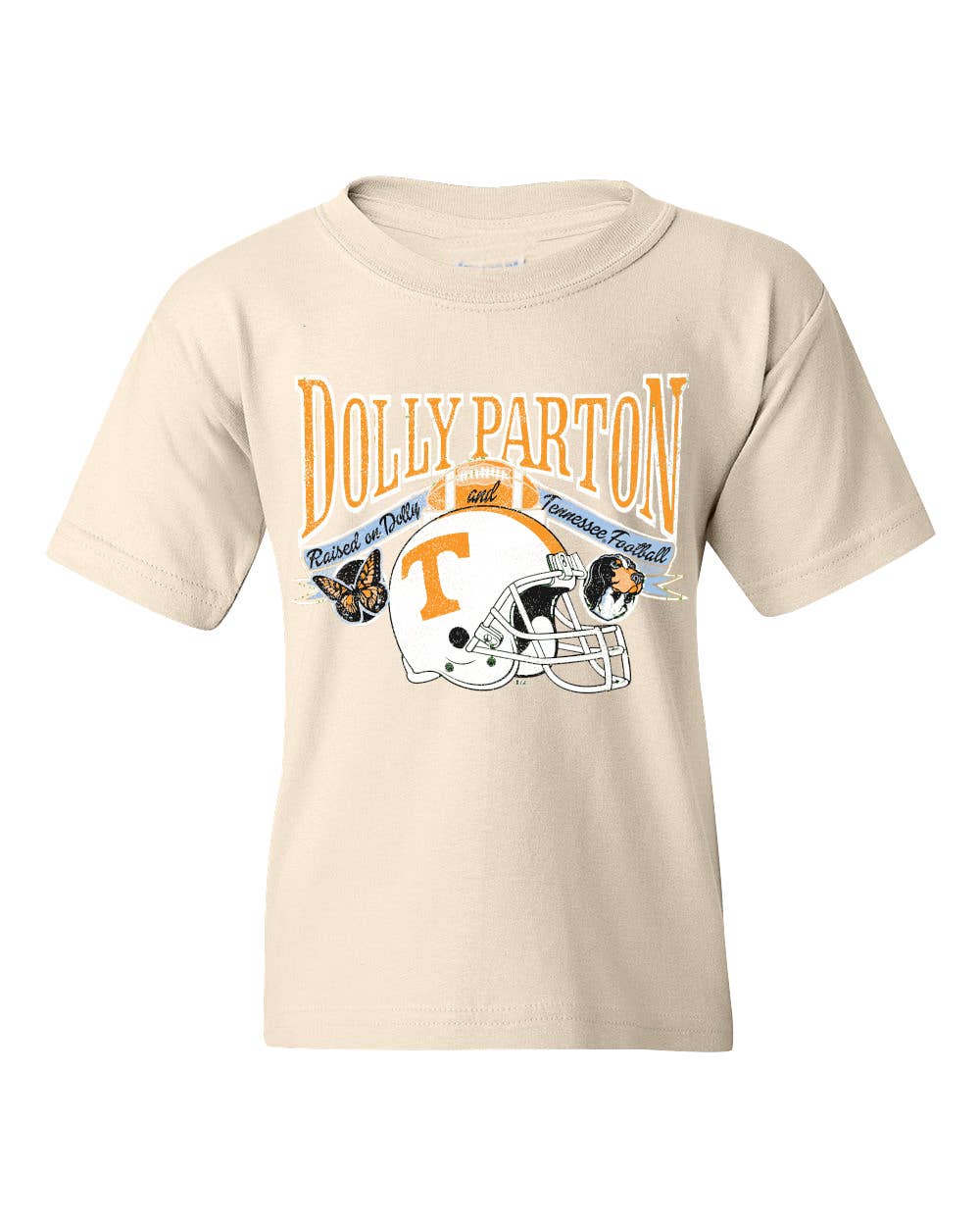 Children's Raised on Dolly Parton & Vols Football Cream Tee