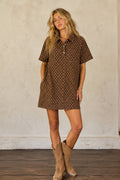 Polka Dot Denim Shirt Dress