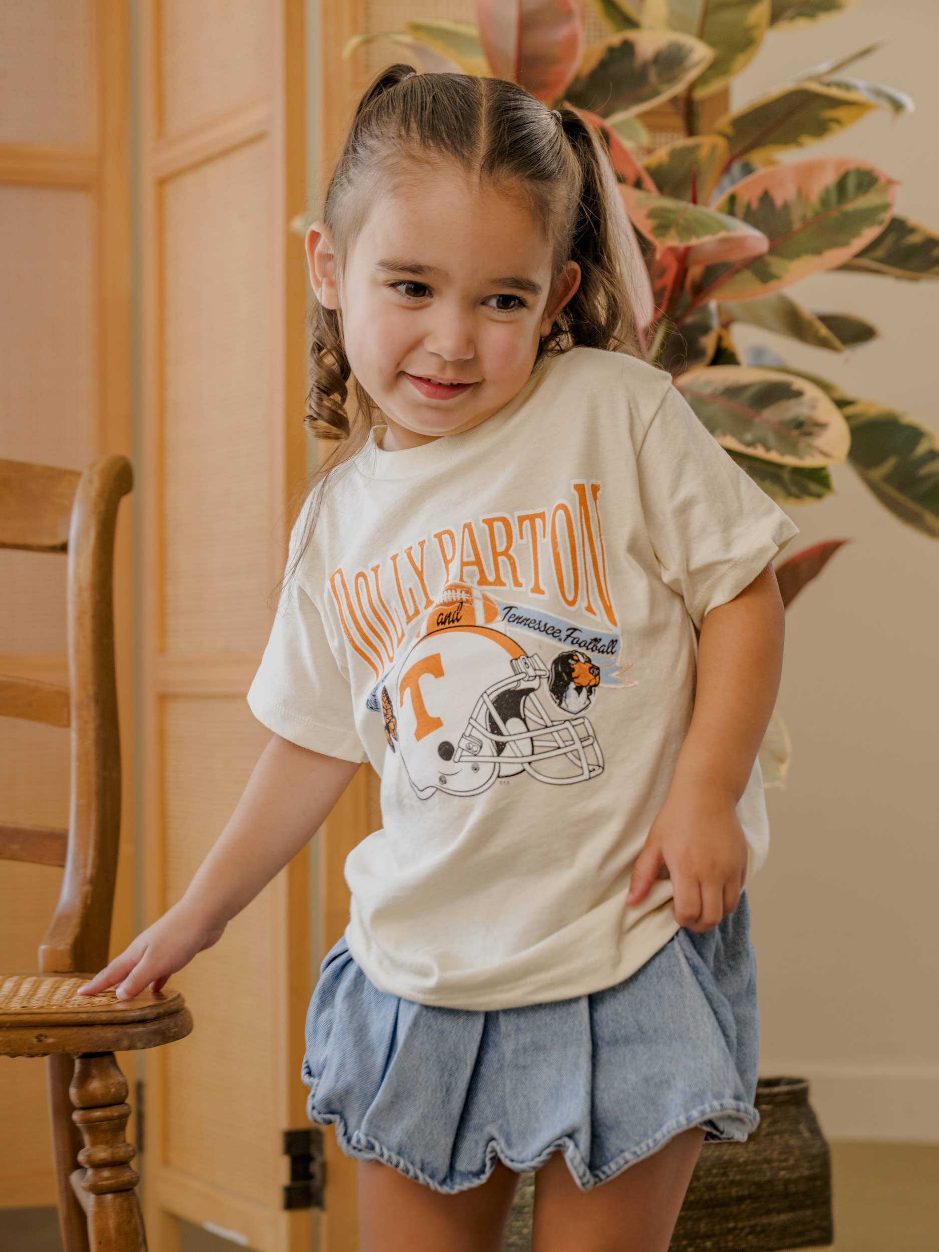 Children's Raised on Dolly Parton & Vols Football Cream Tee