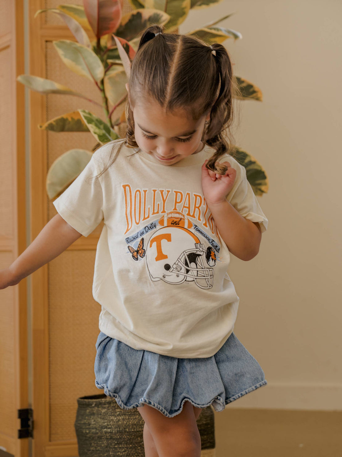 Children's Raised on Dolly Parton & Vols Football Cream Tee