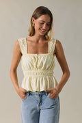 SLEEVELESS PEPLUM TOP