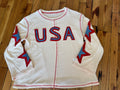 USA star sleeve sweater