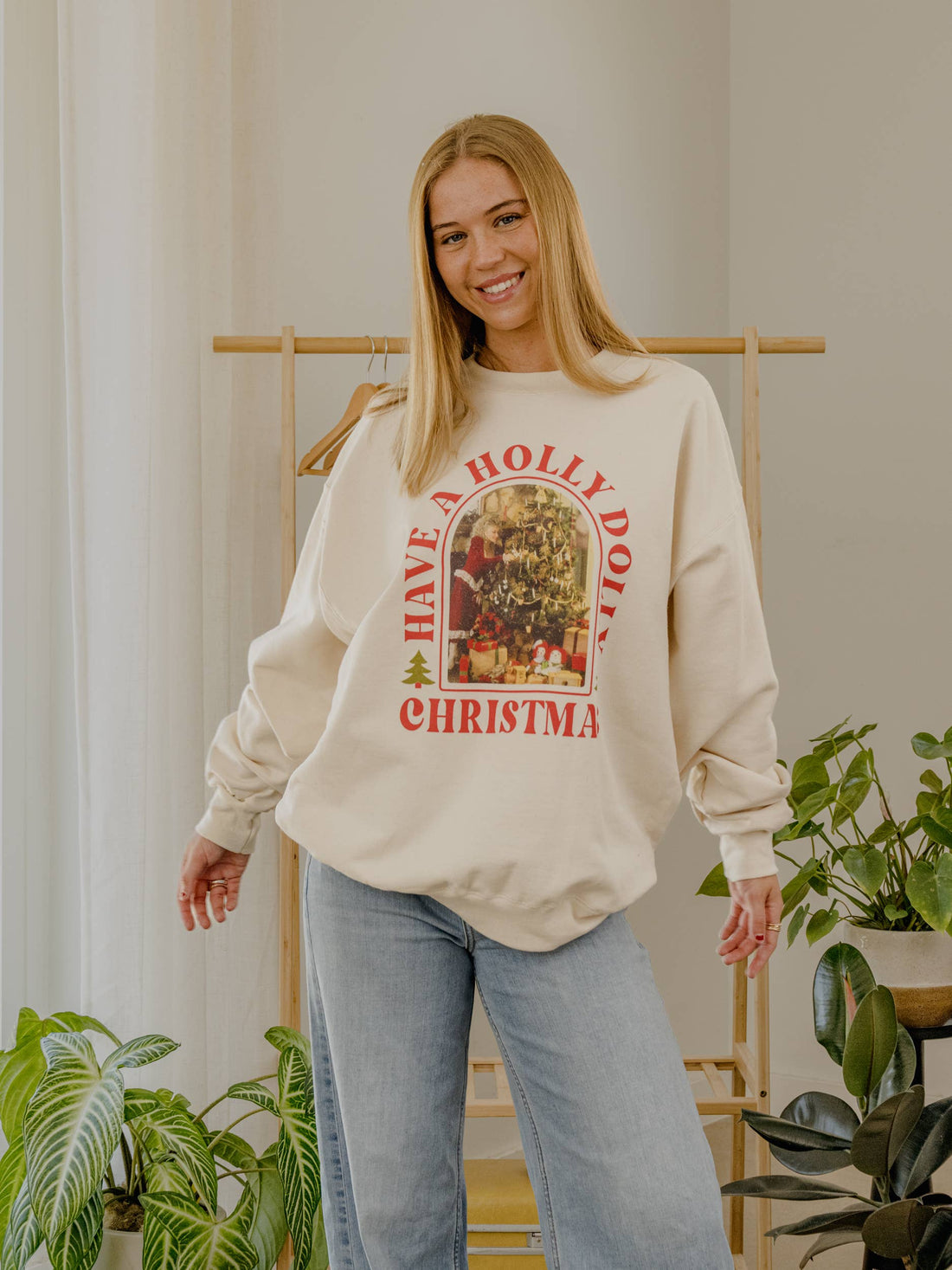 Have a Holly Dolly Christmas Licensed Natural Sweatshirt