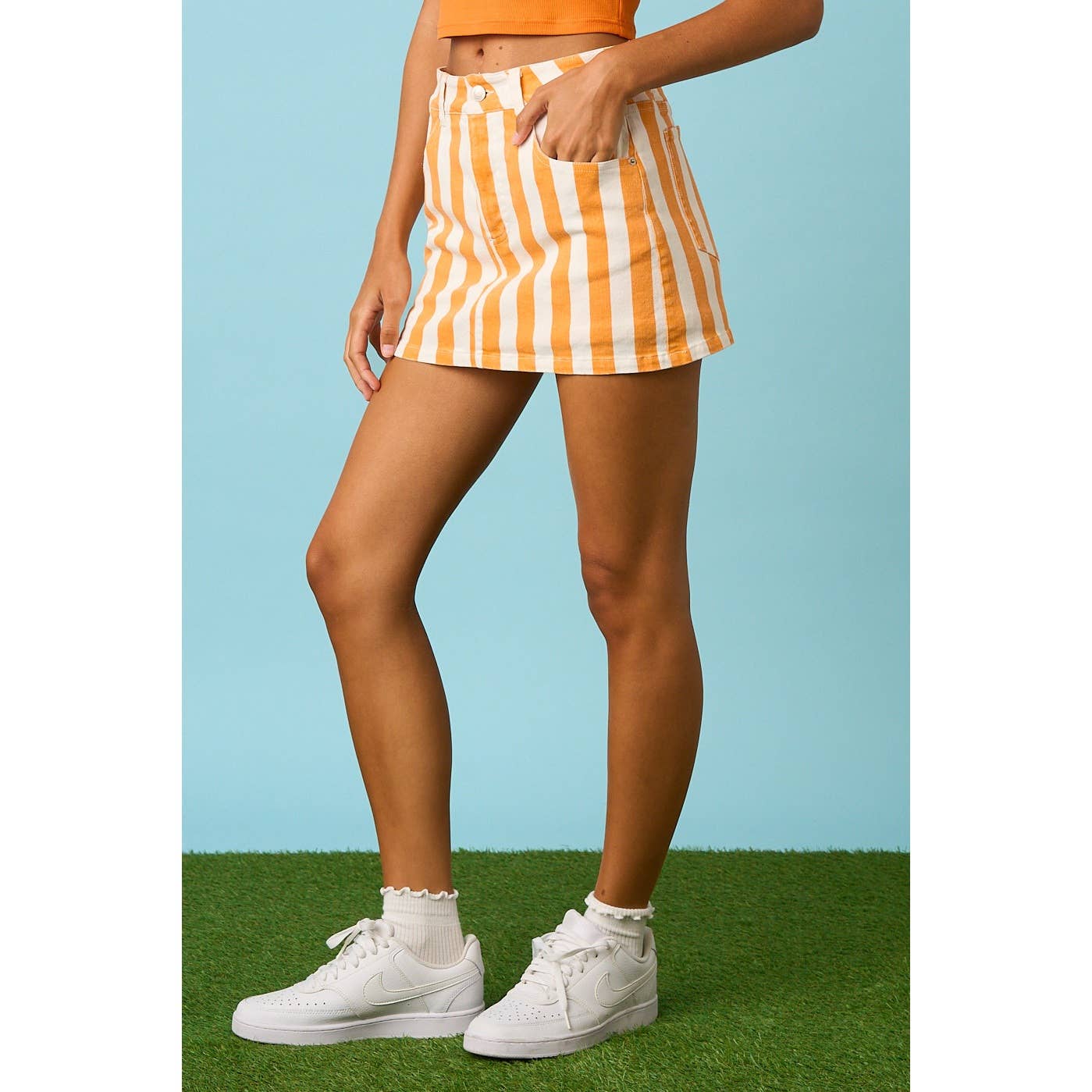 GAME DAY STRIPED MINI SKORT