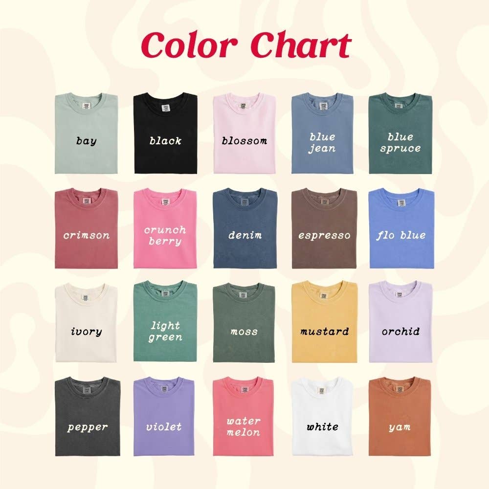 Wholesale Custom Text Personalized Comfort Colors T-shirt