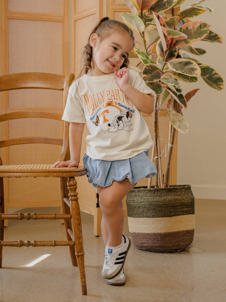 Children's Raised on Dolly Parton & Vols Football Cream Tee
